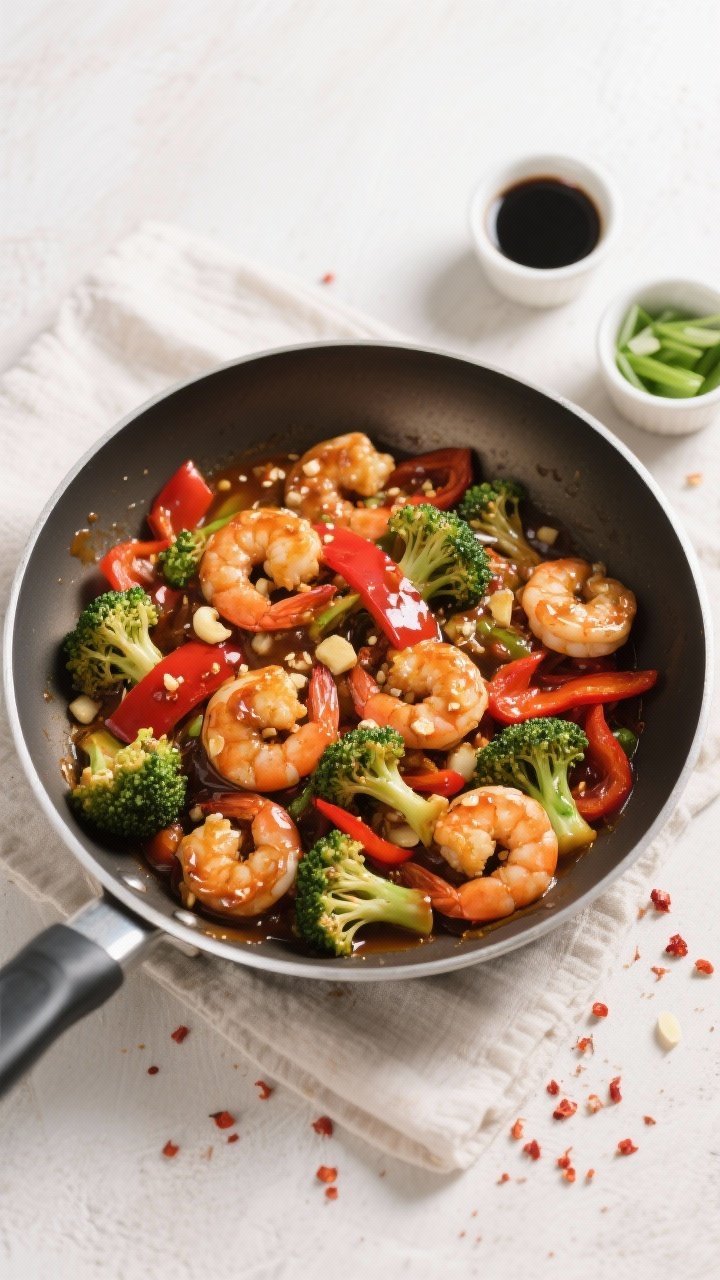 Tasty : Overhead shot of the complete stir fry in a wide, shallow pan, showing even distribution of