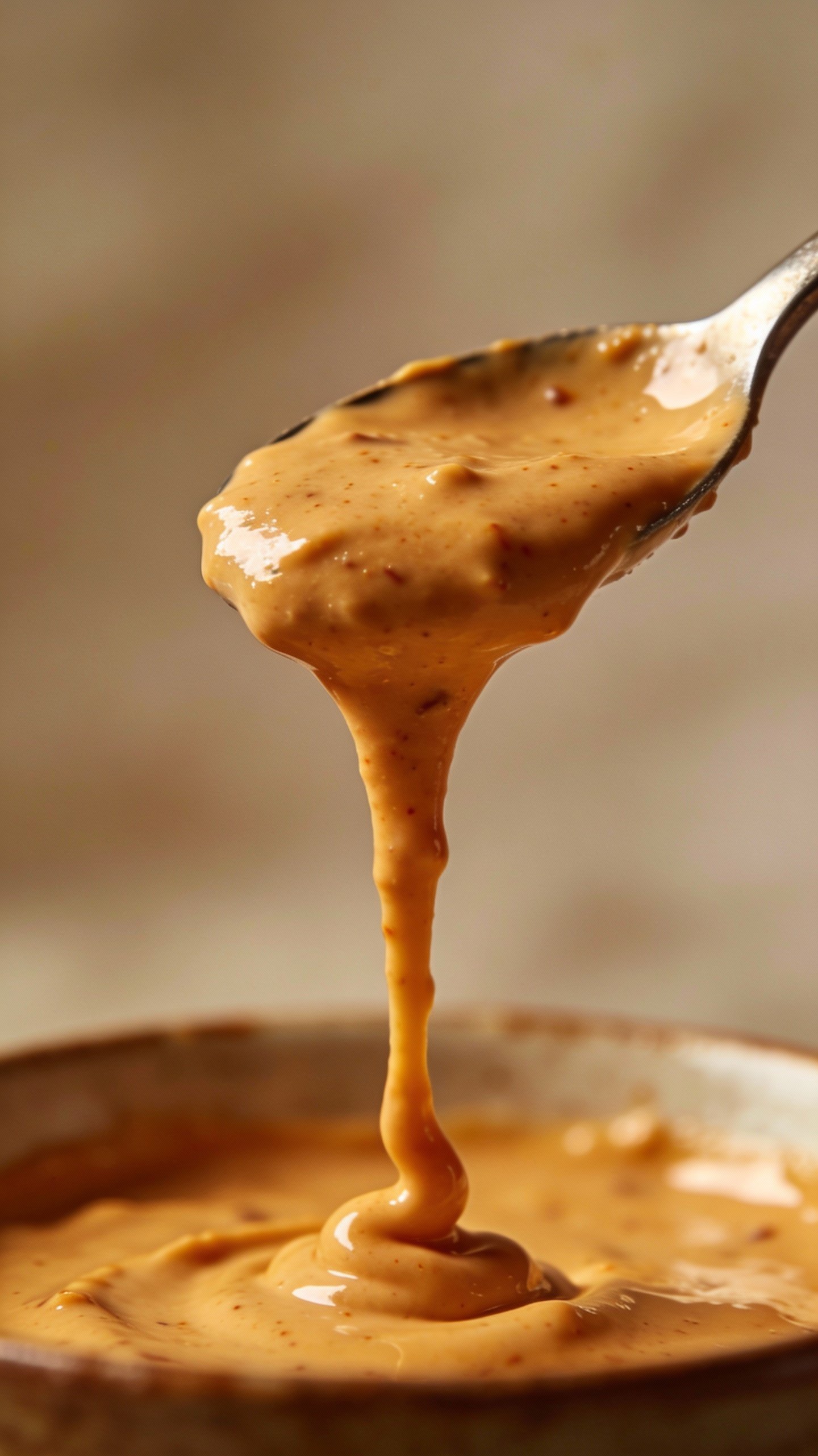 spoonful of creamy chipotle mayo dripping, studio lighting