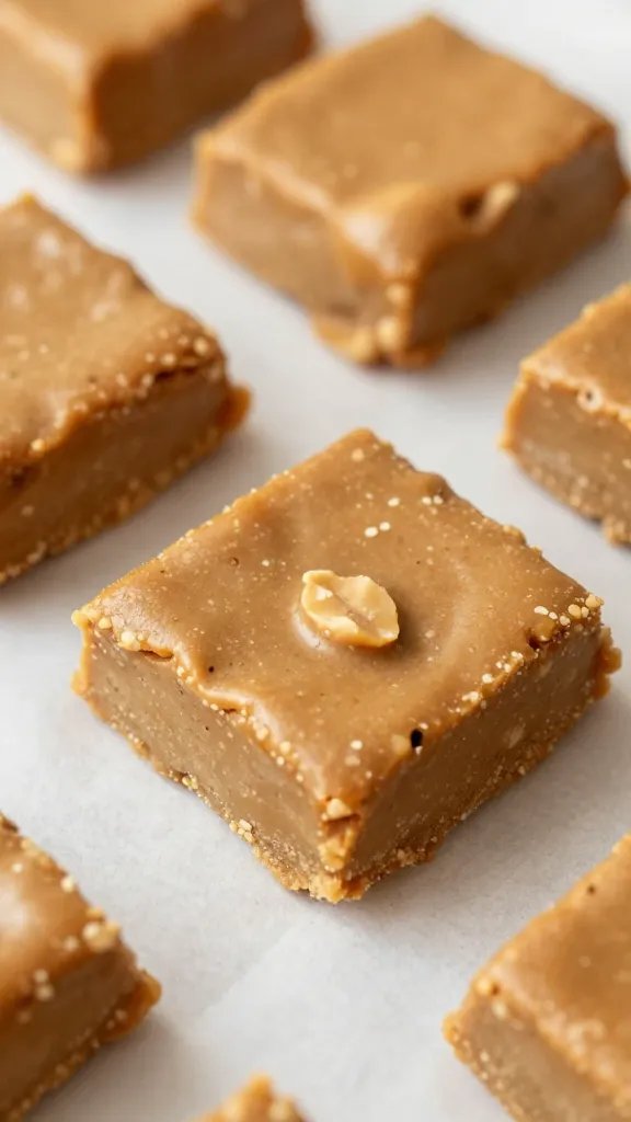 closeup keto peanut butter crisp bar on parchment paper