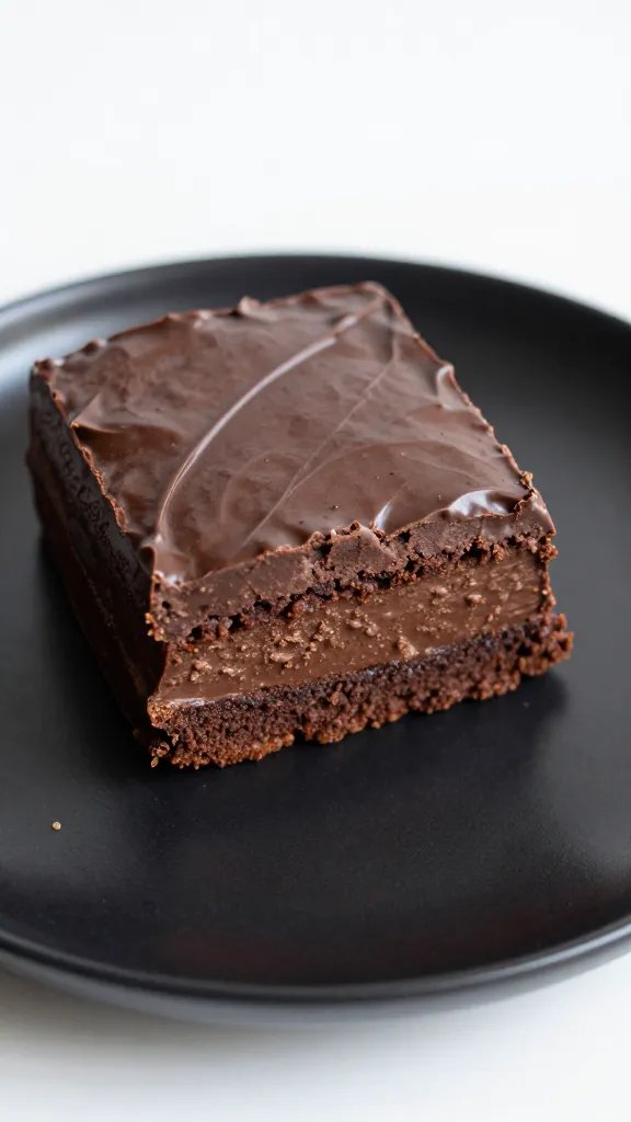 closeup slice of keto chocolate cake on matte black plate