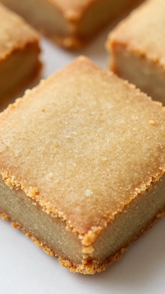 almond flour shortbread base square, crumb texture, macro shot