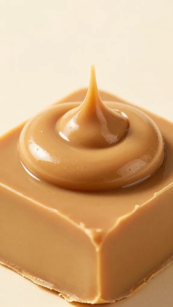 macro shot of gooey peanut butter swirl in keto bar