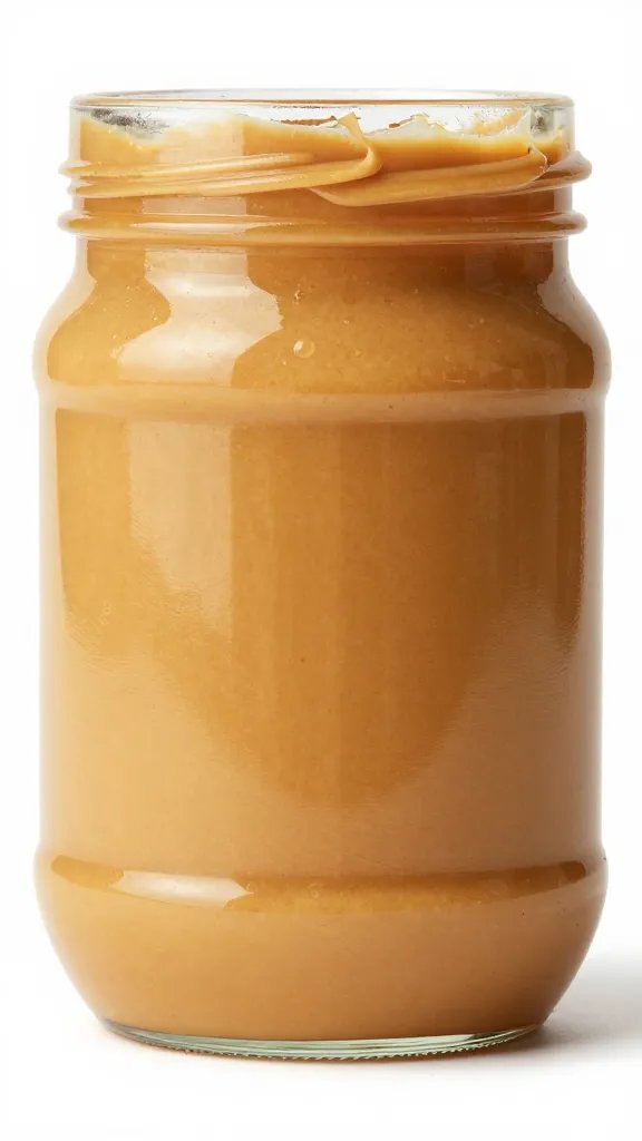 spoonful of natural peanut butter, creamy swirl, studio lighting