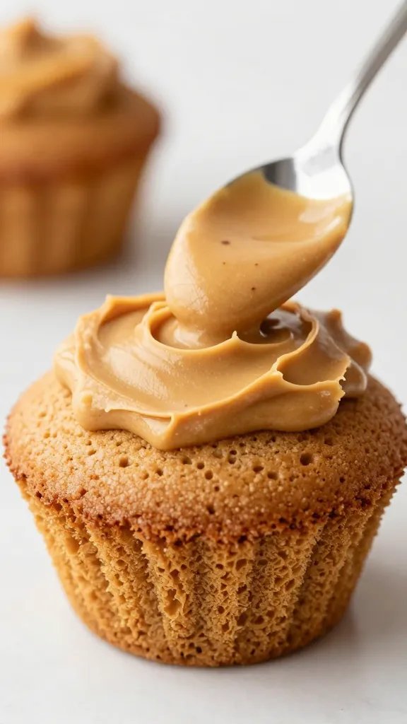 spoonful of warm peanut butter mug cake, shallow depth