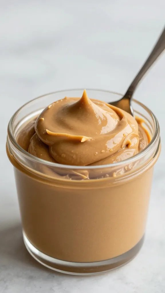 spoonful of whipped keto peanut butter mousse, macro