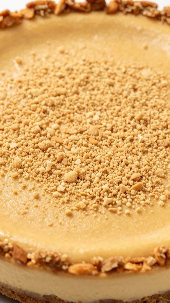 almond flour cheesecake crust closeup with buttery crumb texture