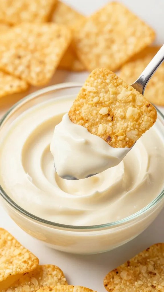 macro spoonful of keto cheesecake dip with sugar-free chips