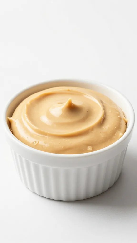 single white ramekin of keto peanut butter cheesecake dip