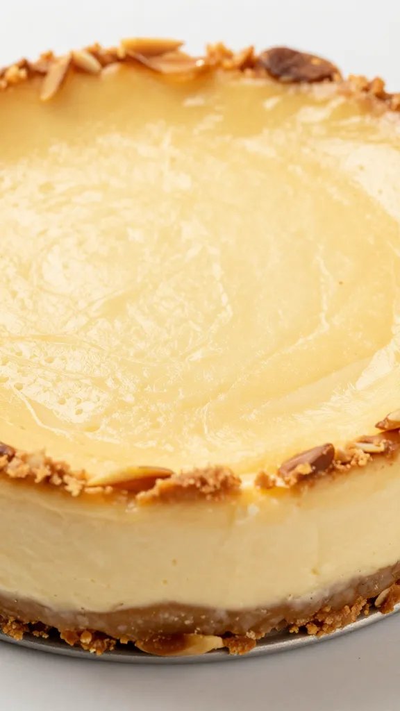 buttery almond crust cheesecake base, extreme macro texture shot