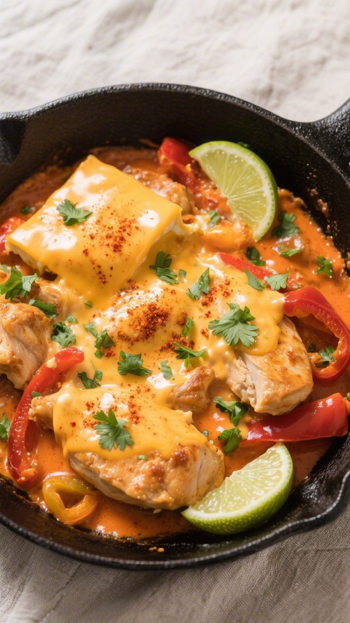 Creamy finish, overhead tasty top view: Overhead shot of the skillet right after the creamy step—m