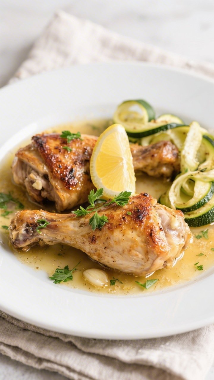 Final plated dish: Restaurant-quality presentation of Keto Chicken Garlic Herb Bake on a matte white