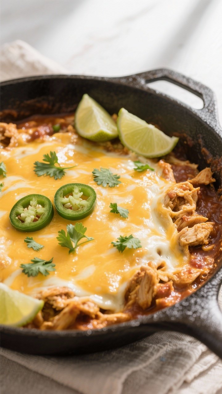 Melt moment, overhead: Top-down shot of the skillet just after adding cheese—an even blanket of me