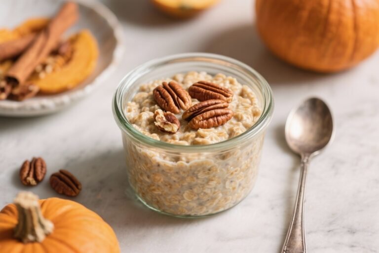 Pumpkin Spice Overnight Oats with Pecans: The 60-Second Breakfast That Tastes Like Dessert
