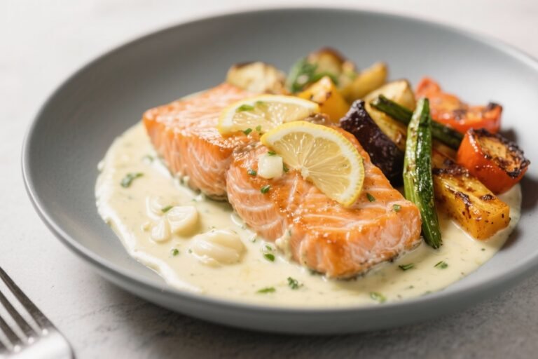Creamy Lemon Garlic Salmon with Roasted Veggies: The 30-Minute Weeknight Flex You’ll Crave Twice a Week