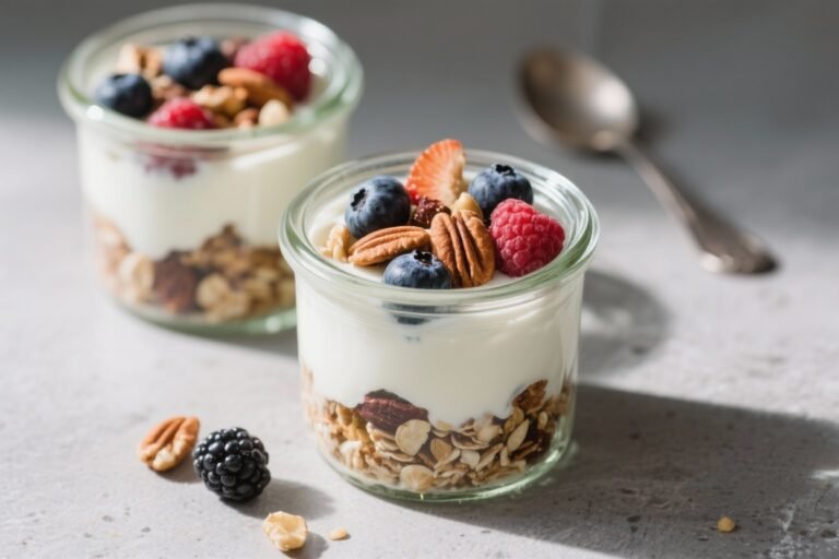 Greek Yogurt, Berry & Nut Breakfast Jars That Feel Like Dessert, Perform Like Fuel
