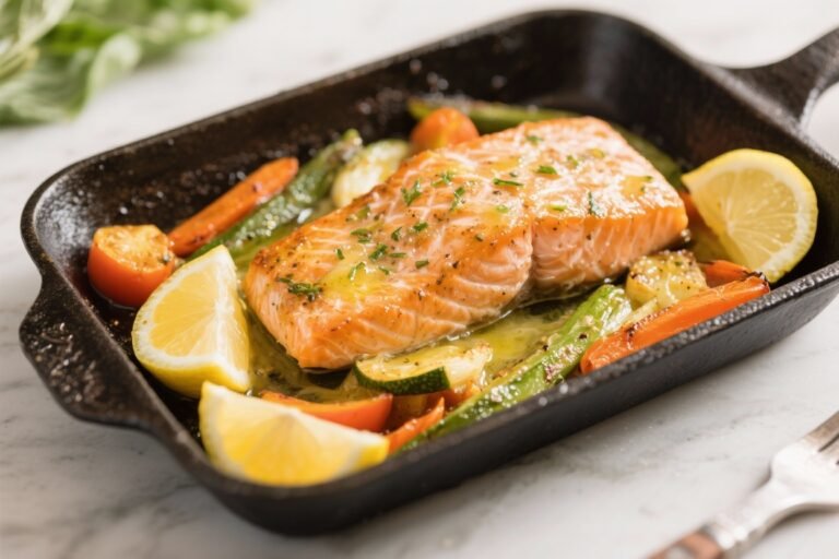 One-Pan Lemon Butter Salmon with Veggies: The 25-Minute Weeknight Upgrade You’ll Brag About