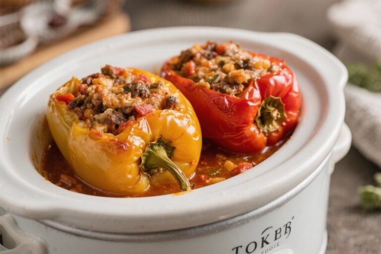 Crockpot Stuffed Peppers That Taste Straight from the Oven — Zero Babysitting, All the Browning Vibes