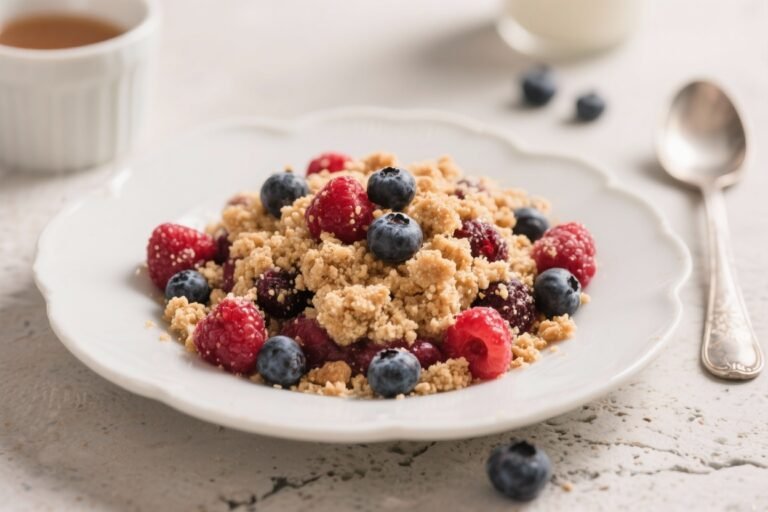 Healthy Mixed Berry Crumble That Tastes Like Dessert, Acts Like Breakfast, and Disappears Fast