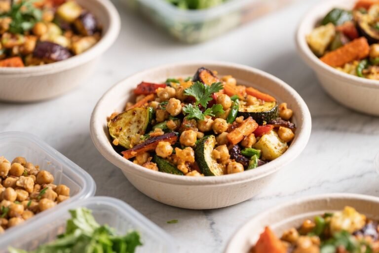 Roasted Veggie and Chickpea Bowl Meal Prep Recipes (Under 400 Calories) That’ll Make Your Lunch Feel Like a Cheat Meal