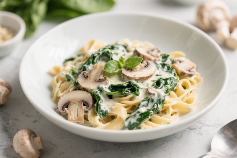 Stop Scrolling: Creamy Spinach and Mushroom Pasta (Healthy Twist) That Feels Indulgent, Eats Clean