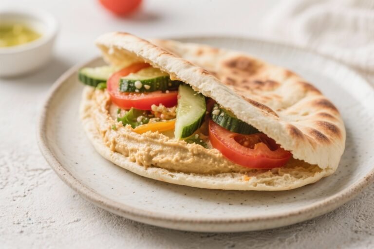 Greek Breakfast Pita with Hummus and Veggies: The 7-Minute Power Meal That Makes Cereal Look Lazy