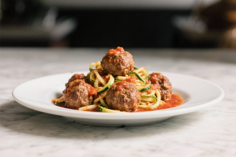 Tiny But Mighty: Turkey Meatballs with Zoodles and Marinara That Beat Takeout Every Time