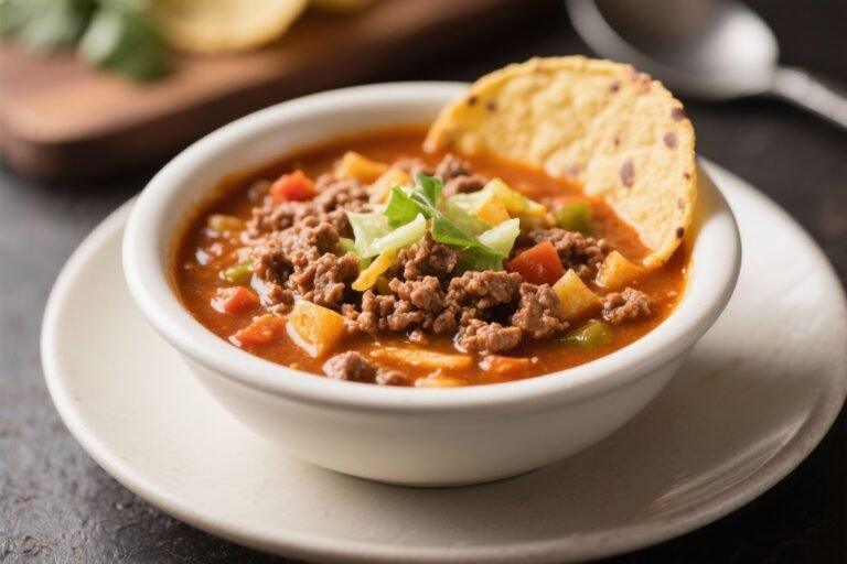 Taco Soup with Ground Beef That Tastes Like a Party and Cooks Like a Weeknight Hack