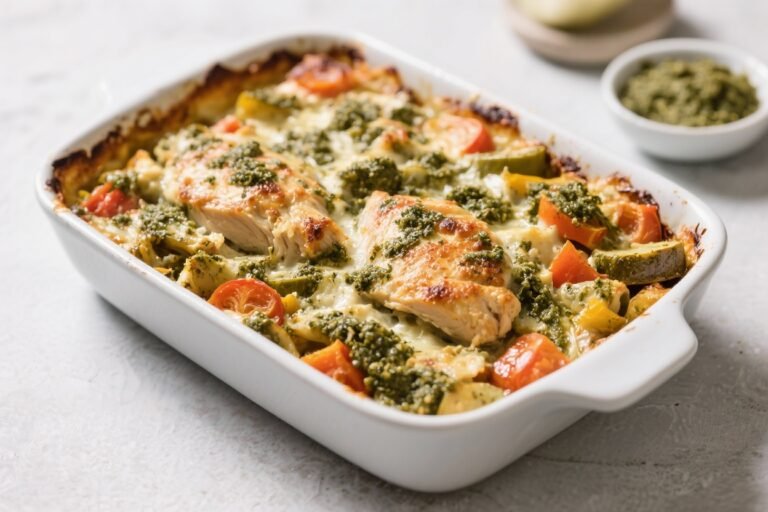 Baked Pesto Chicken and Veggie Casserole: The 45-Minute Weeknight Hero You’ll Actually Crave