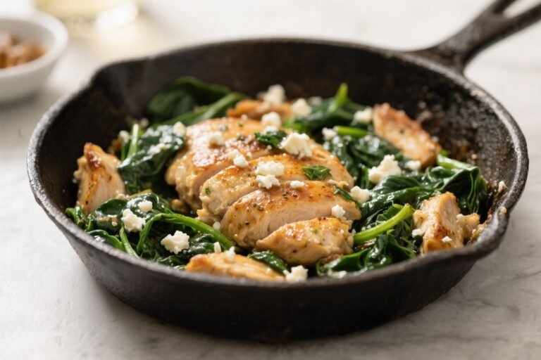Easy Spinach and Feta Chicken Skillet – A Fast, Flavorful Weeknight Dinner