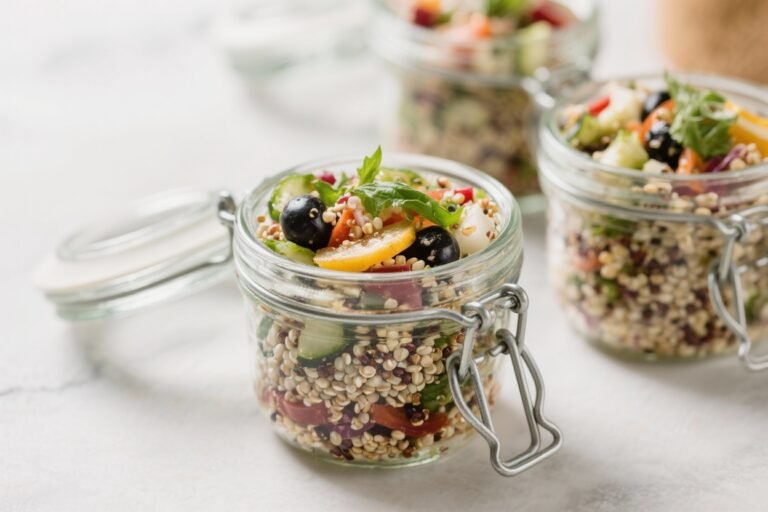 Mediterranean Quinoa Salad Jars – Fresh, Portable, and Easy
