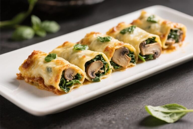 Spinach and Mushroom Lasagna Roll-Ups – Cozy, Comforting, and Easy