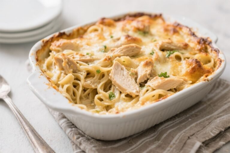 Simple Chicken Noodle Casserole – Cozy, Easy, and Family-Friendly