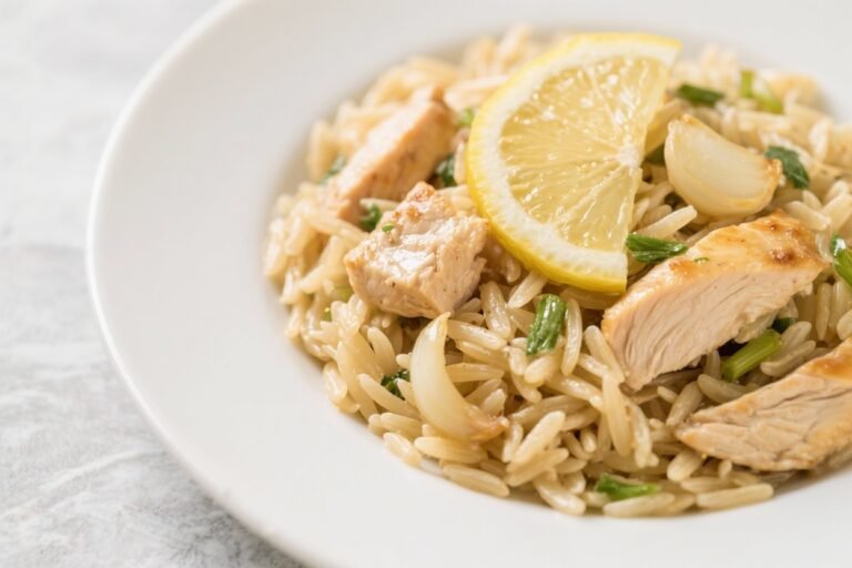 Lemon Garlic Orzo With Chicken – Bright, Comforting, and Weeknight-Friendly