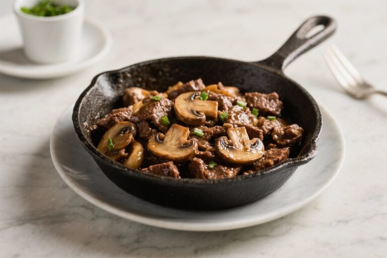 Low-Carb Beef Mushroom Skillet – A Fast, Flavor-Packed Weeknight Dinner