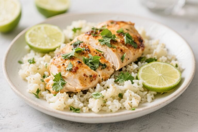 “Cilantro Lime Chicken with Cauliflower Rice” That Tastes Like a Vacation and Preps Like a Boss