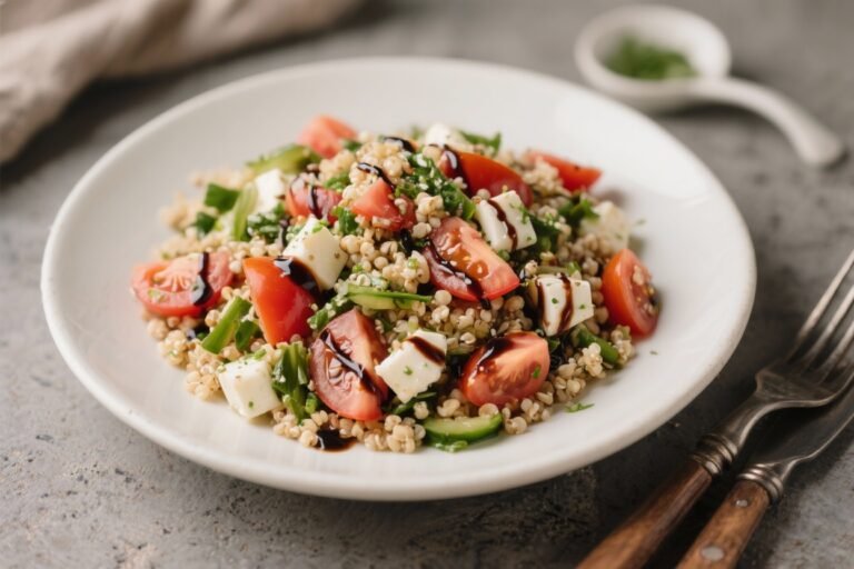 Caprese Quinoa Salad with Balsamic Glaze – Fresh, Simple, and Satisfying