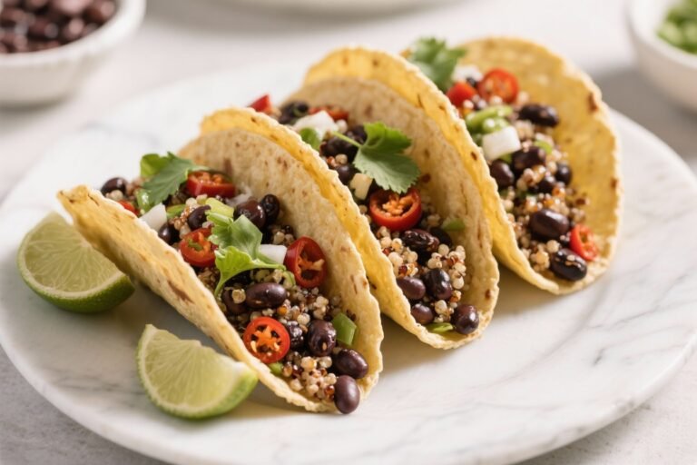 Spicy Black Bean & Quinoa Power Tacos – Fresh, Filling, and Flavor-Packed