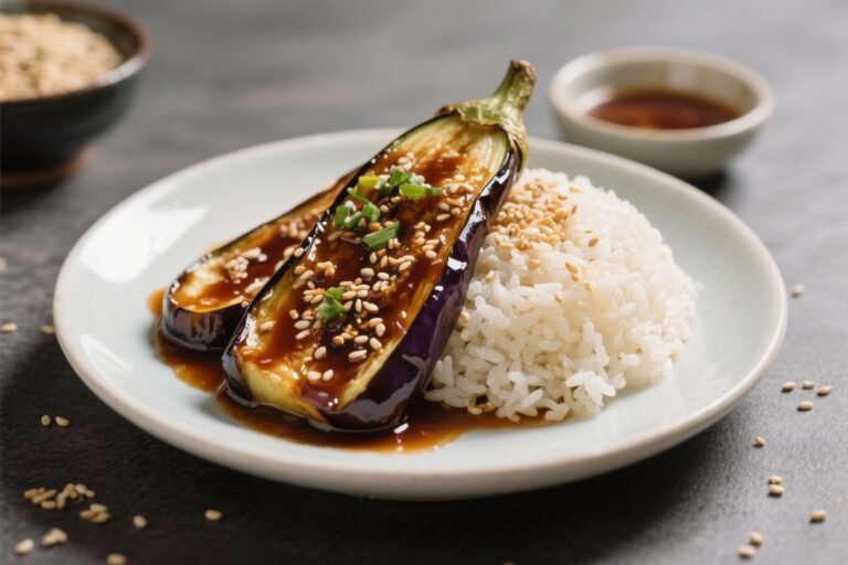 Miso-Glazed Eggplant With Sesame Rice – Savory, Comforting, and Weeknight-Friendly