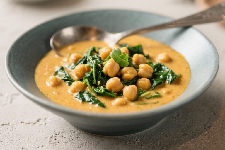Creamy Chickpea & Spinach Curry – Comforting, Simple, and Satisfying