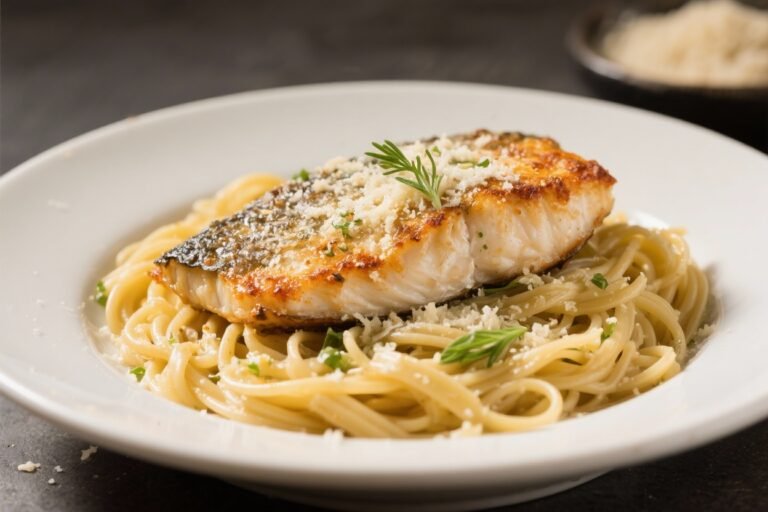 Garlic Parmesan Baked Tilapia with Protein Pasta – Simple, Flavorful, and Satisfying