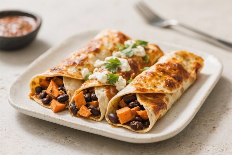 Sweet Potato and Black Bean Enchiladas – Comforting, Hearty, and Flavor-Packed