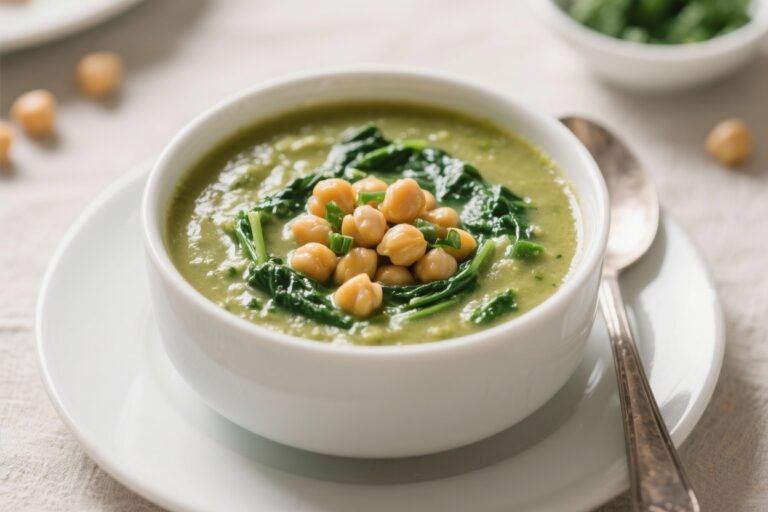 Chickpea Spinach Protein Soup – Simple, Hearty, and Nourishing