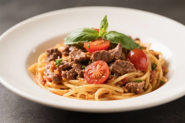 Lean Beef and Tomato Basil Pasta That Tastes Like a Cheat Meal (But Isn’t): Weeknight Hero, Date-Night Worthy