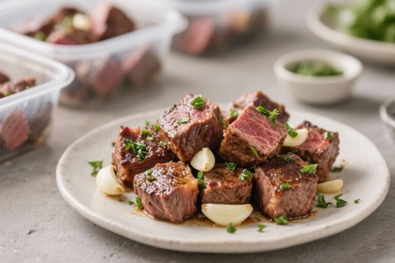 Garlic Herb Steak Bites High-Protein Meal Prep – Simple, Flavorful, and Ready for the Week
