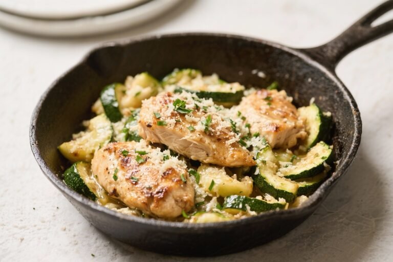 Garlic Parmesan Chicken & Zucchini Skillet – Simple, Flavorful, and Weeknight-Friendly