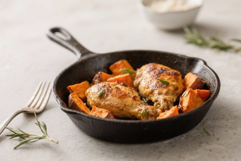 One-Pan Chicken & Sweet Potatoes – Simple, Cozy, and Weeknight-Friendly