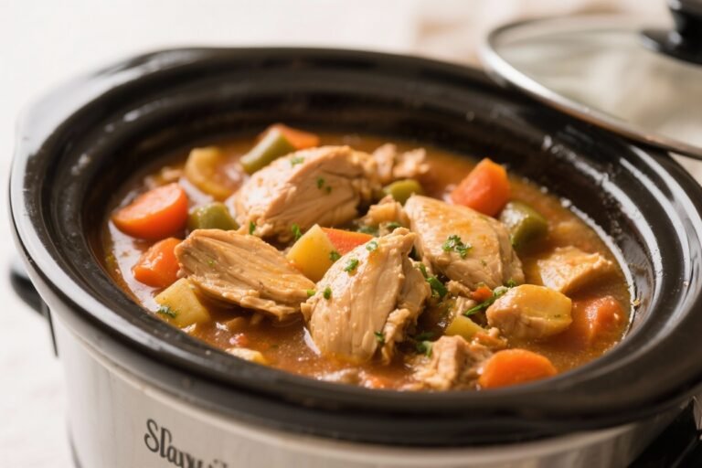 Slow Cooker Chicken & Veggie Stew – Hearty, Comforting, and Easy