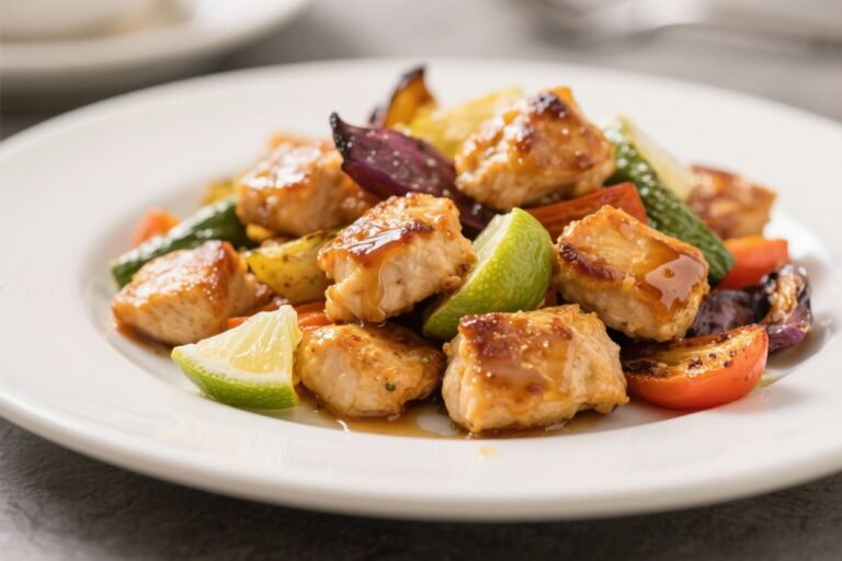 Honey-Lime Chicken Bites With Roasted Veggies – Bright, Easy, and Weeknight-Friendly