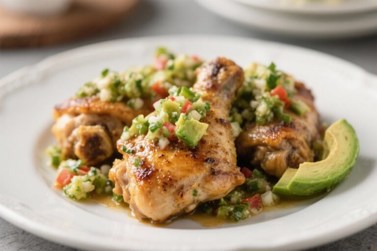 Avocado Salsa Chicken Thighs – Juicy, Zesty, and Weeknight-Friendly