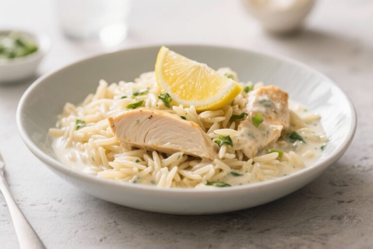 Creamy Lemon Chicken Orzo — Light but Comforting